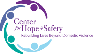 Center for Hope & Safety logo with tagline "Rebuilding Lives Beyond Domestic Violence"
