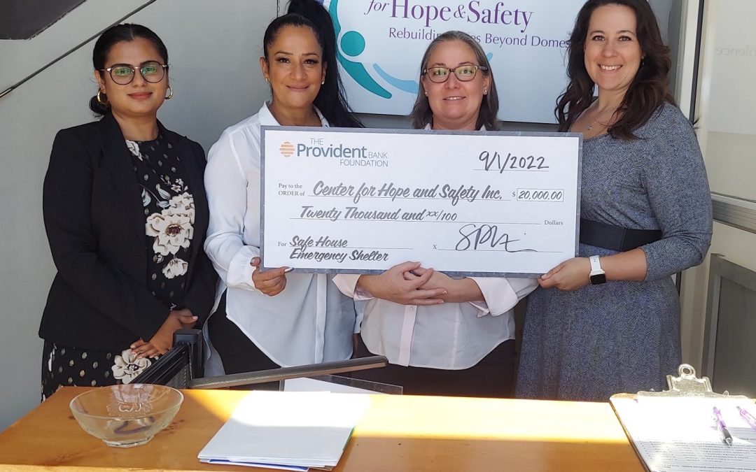 The Provident Bank Foundation Awards $20,000 Grant to Center for Hope & Safety, Inc.