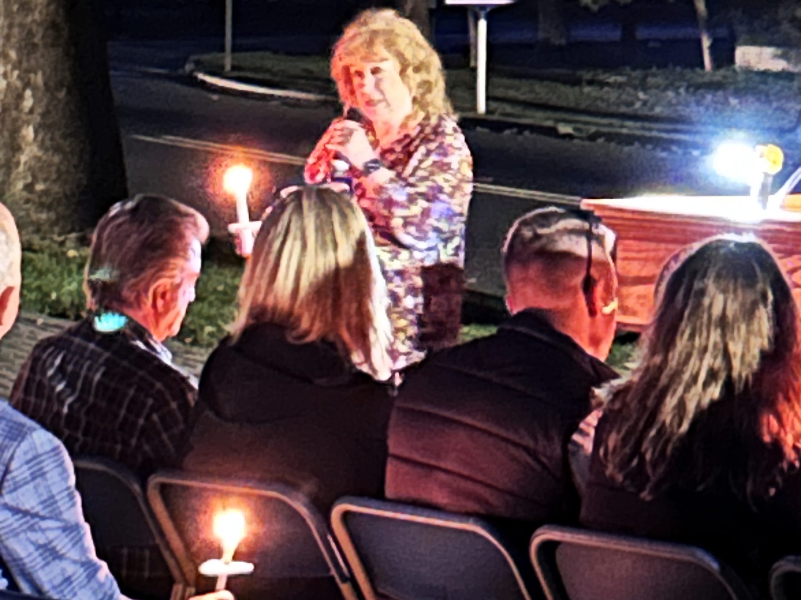 Attendee speaking during 2023 Vigil 