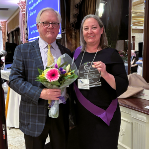 Center for Hope & Safety Executive Director Julye Myner with Bill McInerney