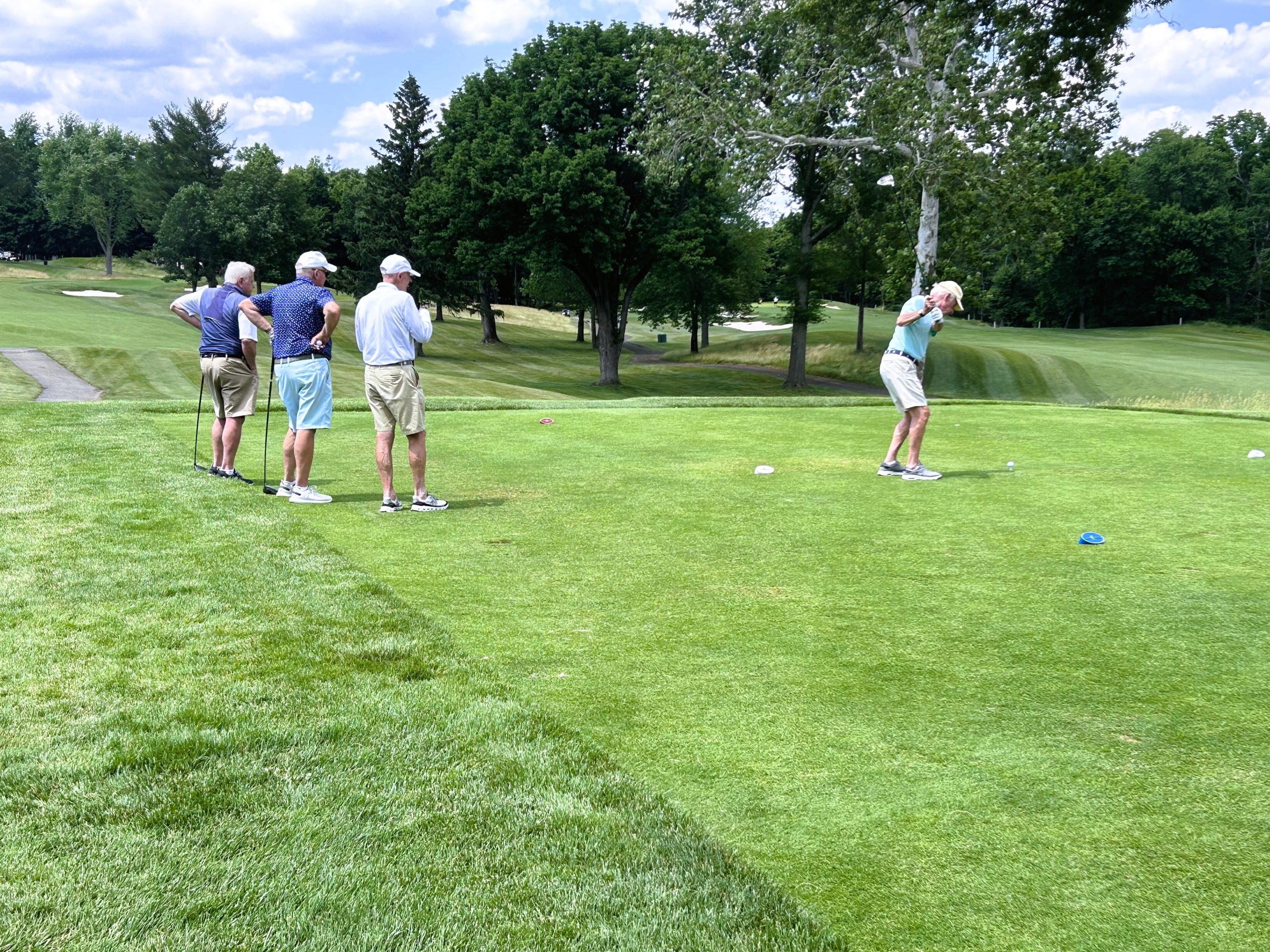 golf foursome at hole